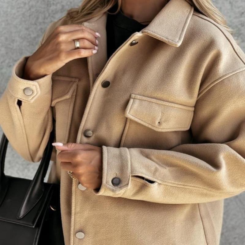 Женские тонкие толстые пальто с винтажным карманом на лацкане однобортные женские короткие пальто осень-зима модная женская верхняя одежда