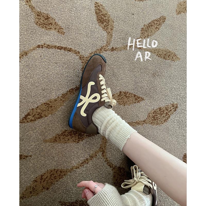 [Скрытое увеличение внутренней высоты на 4 см] Lan Cabinet кроссовки на толстой подошве для увеличения роста, немецкие тренировочные кроссовки для женской коллекции весна 2025, повседневная доска Forrest Gump