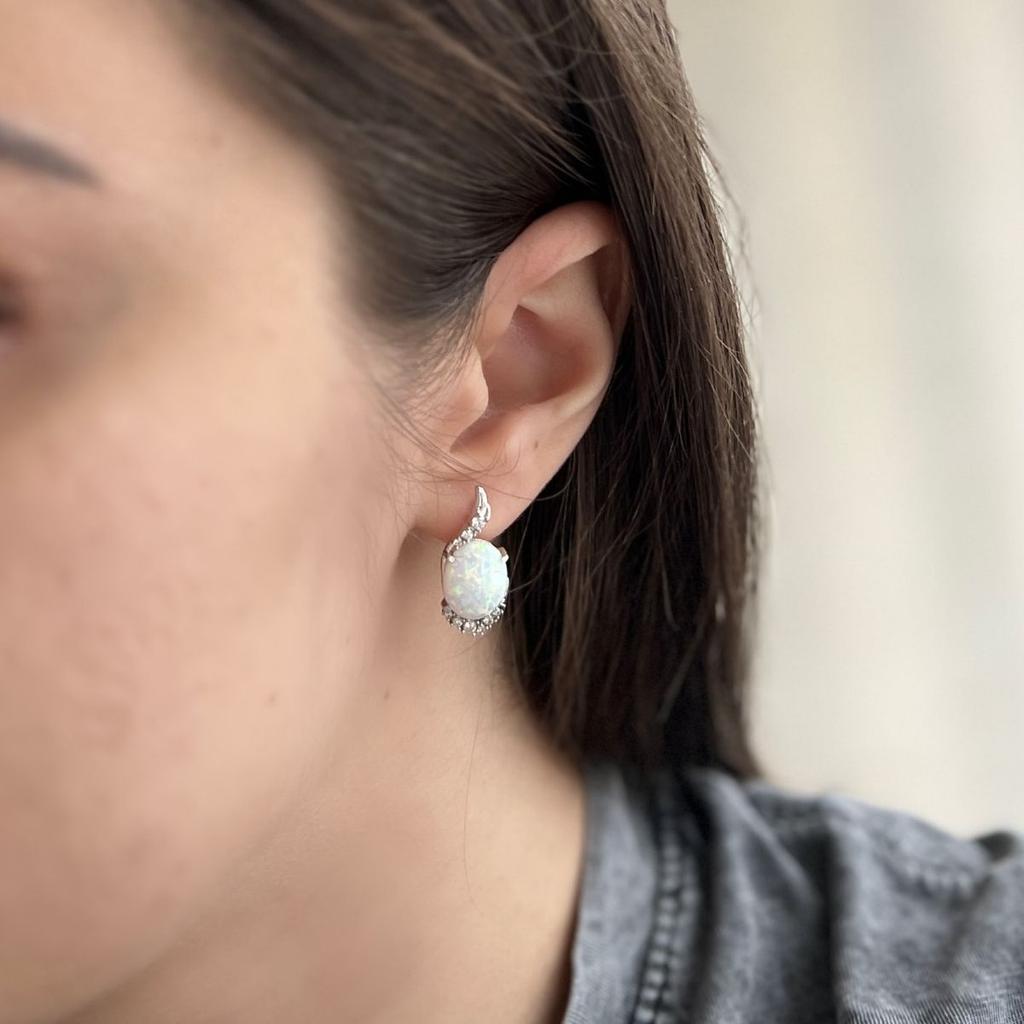 Серебряные серьги с опалом 4.323ct (2151890)