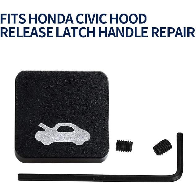 Ремонтный комплект ручки замка капота Replacement для Honda Civic 96-2011, CR-V 97-2006, Element 03-2011, Прочный алюминиевый замок капота