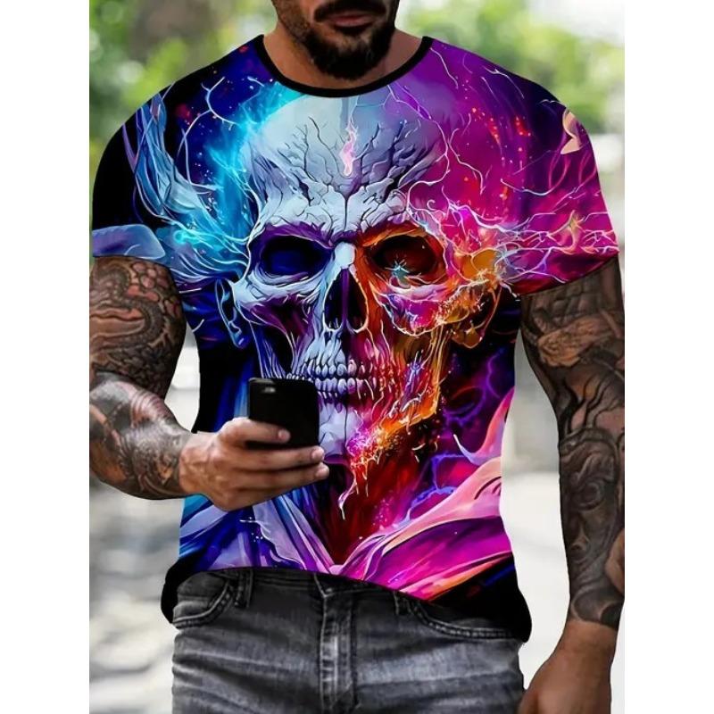 New Casual and Versatile High-quality Men's 3D Fun and Personalized Printed Animal Short Sleeved T-shirt