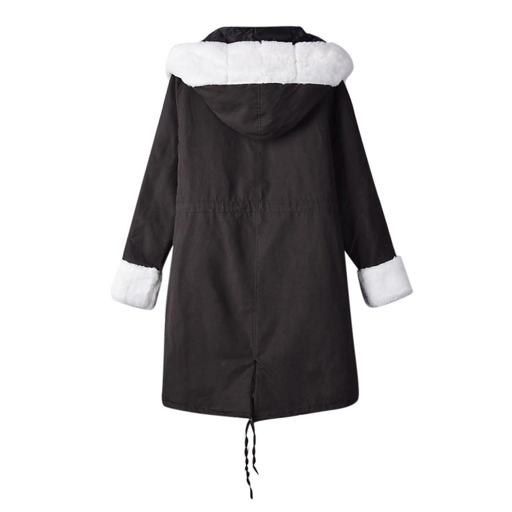 Womens Long Sleeves Faux Solid Coat Winter Jacket Hooded Fishtail Overcoat