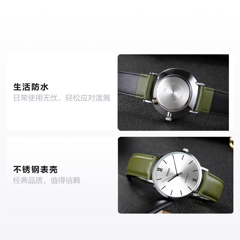 Casio Серия STANDARD Модные Простые Классические Стрелки Римская Шкала Кварцевый Механизм Кожаный Ремешок Японские и Корейские Часы Мужские Часы MTP-VT01L-3B