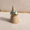 Trendy Love Heart Acrylic Bohemia Pearl Finger Ring Set Party Jewelry Beaded Rings Women Ring