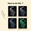 4 Pcs Noctilucent Scratch Rainbow Painting Art Paper,Scratch Painting Creative C Gift,Diy Art Craft Ocean Butterfly And Peacock,