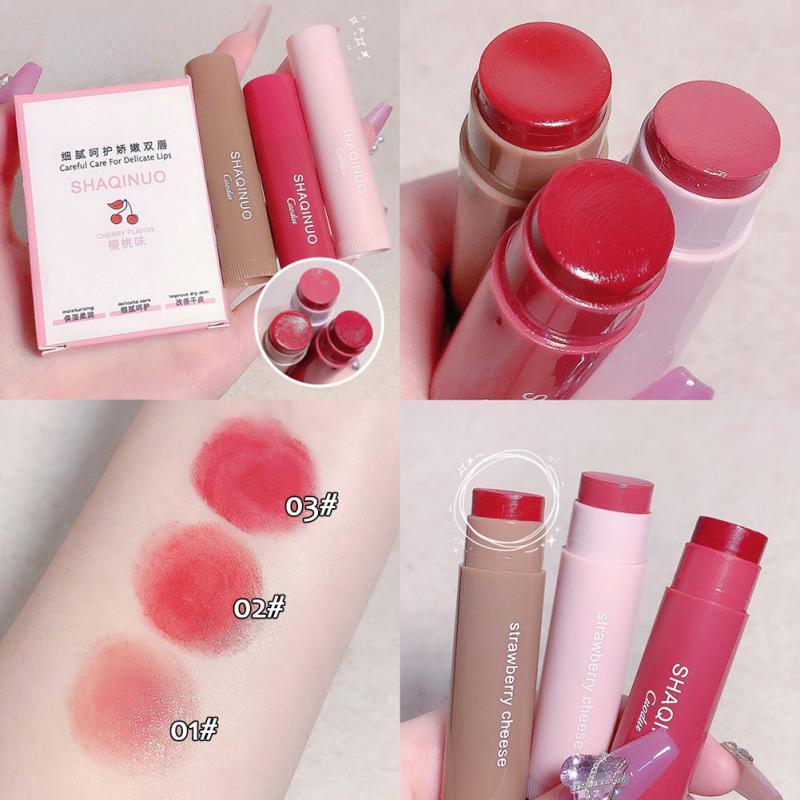 Тонированная увлажняющая помада, увлажняющий потрескавшийся сухой лосьон для губ с трещинами, осень-зима, красная яркая глазурь для губ
