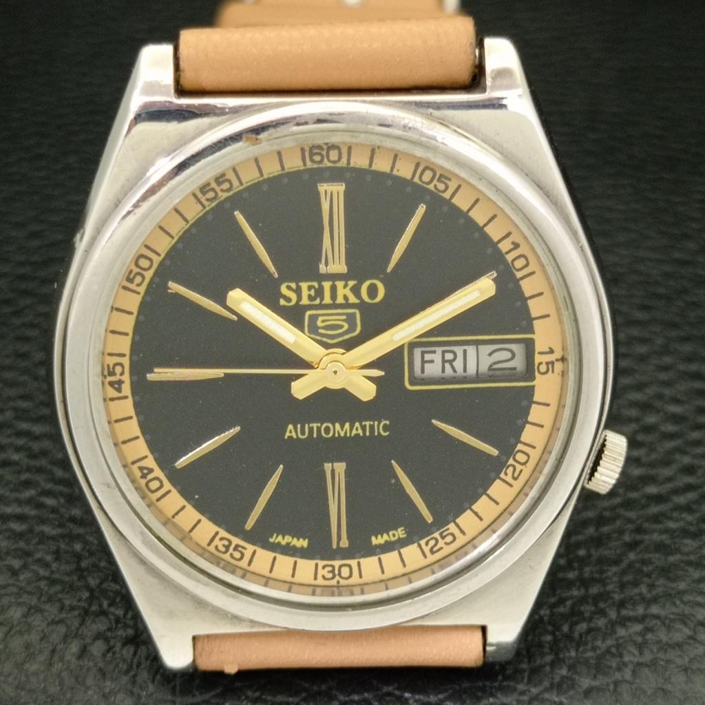 Б/У винтажные мужские часы SEIKO 5 AUTOMATIC JAPAN с черным циферблатом a434950-2 R122-a434950