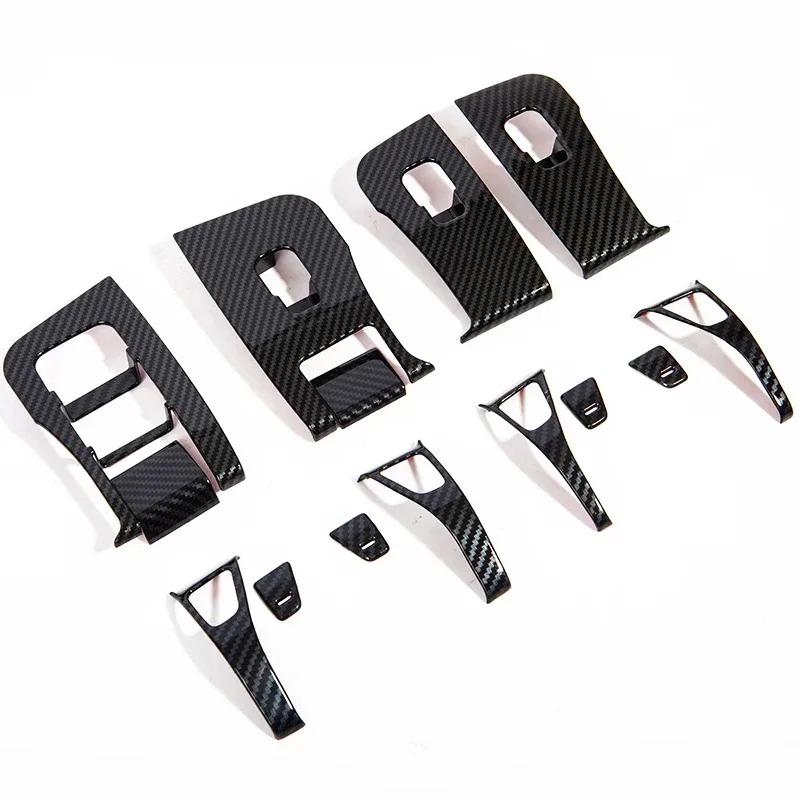 For Tesla Model 3 Y 2021-2023 Window Lifter Switch Buttons Cover Trim Frame Sticker Carbon Fiber ABS Car Interior Accessories