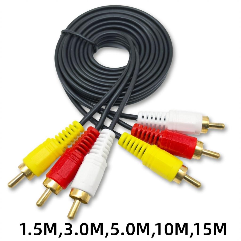 3 x Phono Male 3RCA AV Cable High-Fidelity Signal Audio/Video Splitter  for TV DVD TVPLUS Cable