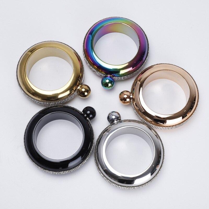 Кувшин браслет фляжка портативная круглая фляжка для алкоголя посуда браслет ювелирные изделия бутылка для алкоголя подарок 3.5 унции для женщин