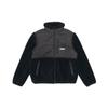 Sherpa Fleece Color Block Sports Jacket With Stand Collar And Logo Men Outerwear Black 846325-01