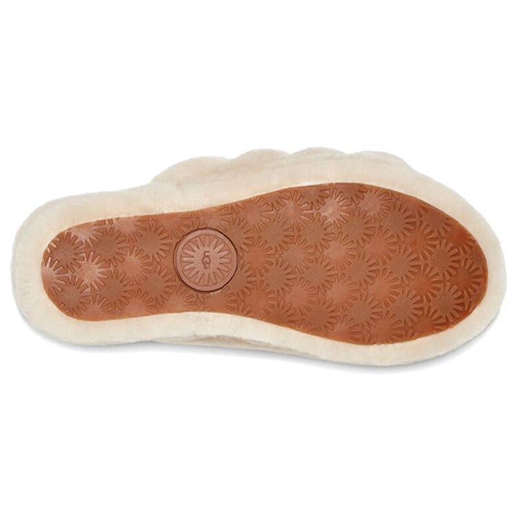 UGG Пух Да Овчина Удобная Толстая Подошва Модные Тапочки Женские Тапочки Натуральные 1095119-NAT