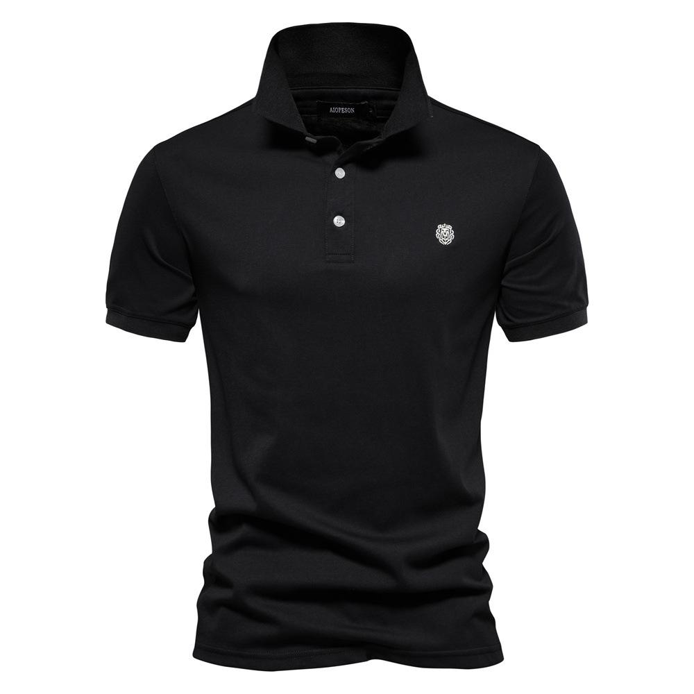 Spring And Summer New Pure Cotton Lapel Sports Men'S European Size Polo Shirt Fashion Casual Men'S Embroidery Short Sleeve T