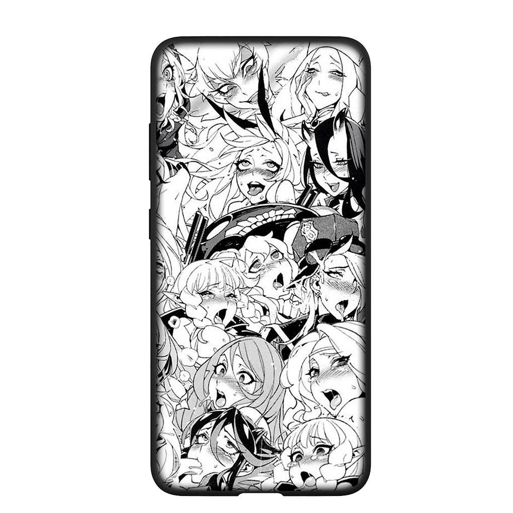 Чехол для Samsung Galaxy S25 S24 S23 iPhone 16 15 Xiaomi Redmi Note 14 13 12 16E 11 Pro Max OPPO Moto Huawei Ahegao Hentai Manga Anime Girl Waifu Cover