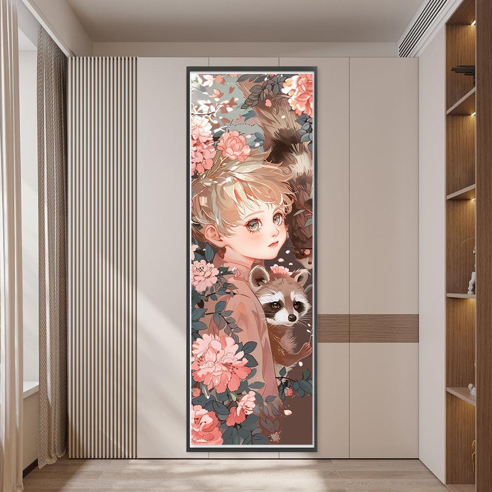 LF# Полная вышивка Эко-хлопковая нить 11CT Напечатанная Девочка Набор для вышивки крестом Искусство