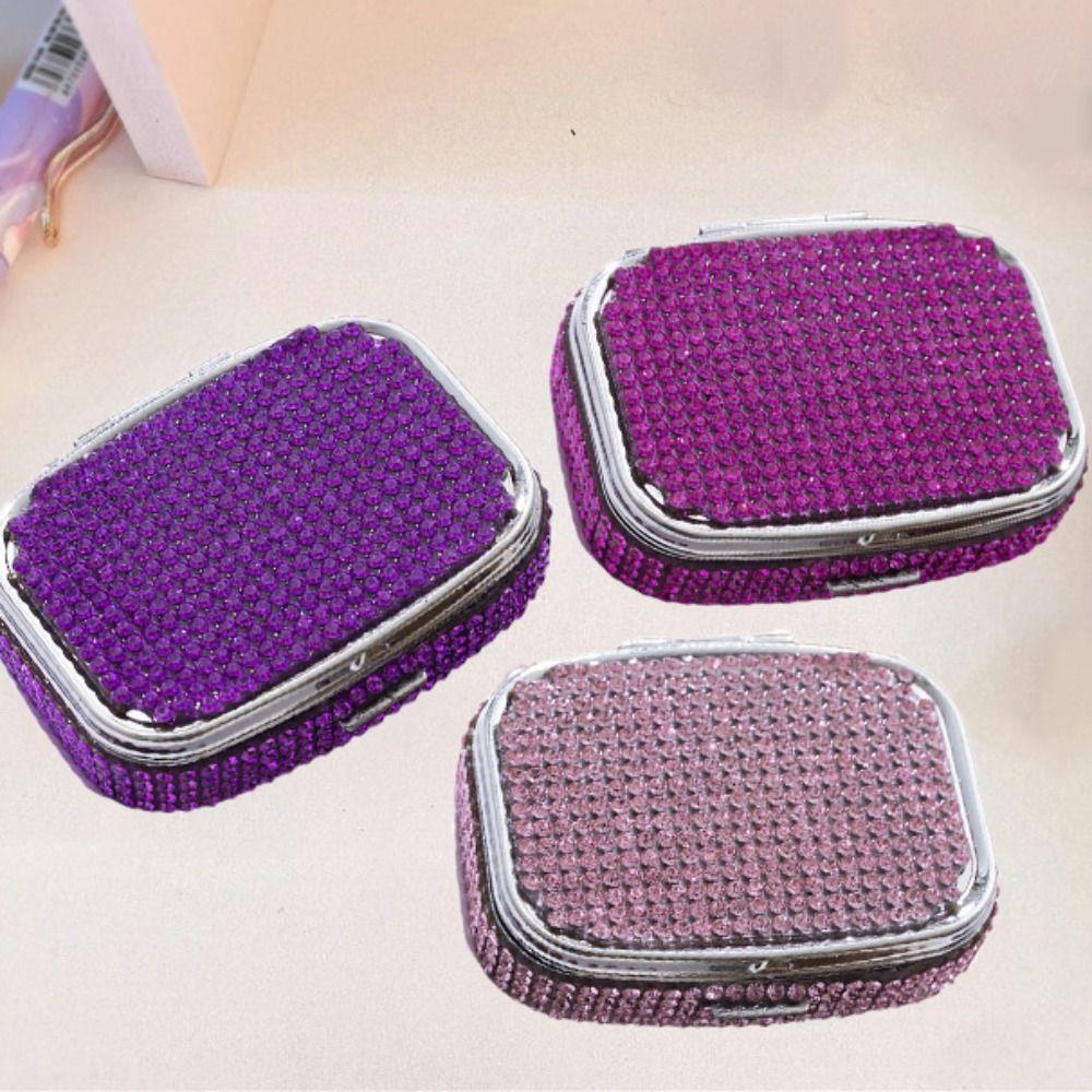 Cute Mini Pill Case Waterproof Sealed Organizer Rhinestone-encrusted Jewelry Box Medicine