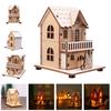 New Festival Led Light Wood House Christmas Tree Decorations For Home Decoration Wooden House DIY Gift Window Decoration
