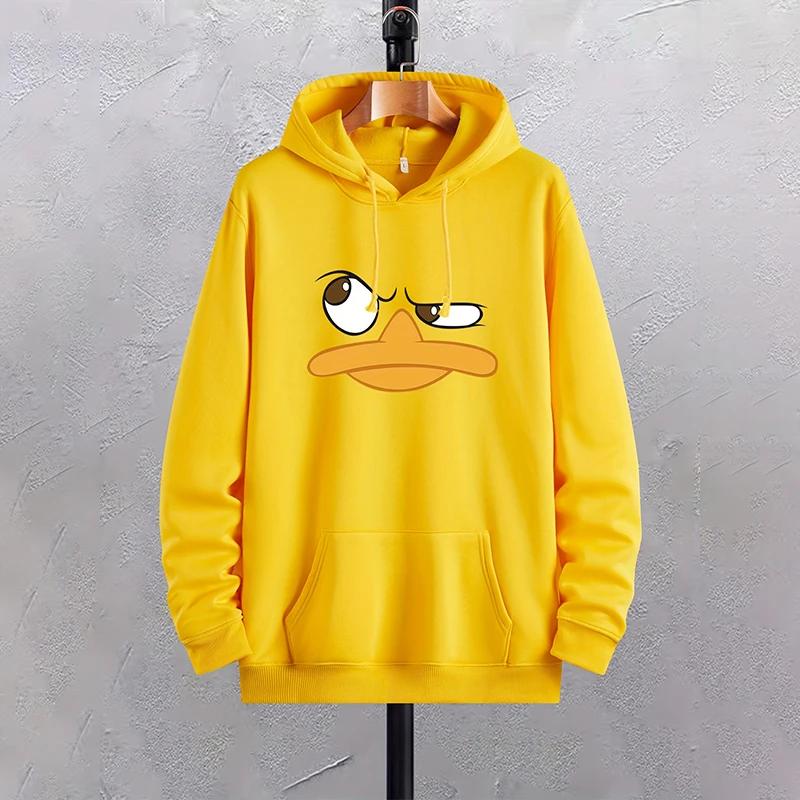 2025 Hooded Sweatshirts Funny Duck Printed Hoodies Men Women Daily Casual Sports Pullover Home Outdoor Hoody Tops Men's Clothes