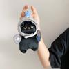Black Cavalier Cat Plush Keychain Toy Cartoon Knight Cat Stuffed Doll Pendant Car Key Ring Backpack Bag Decor Kid Gift