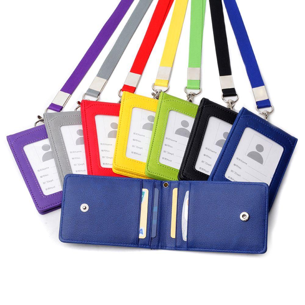 Stationery Neck Strap Card Holder with Lanyard Badge Holder ID Desk Organizer Bus Cards Cover