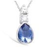 [J8616] - Silver Pendant 'Sissi' Blue Tanzanite Silver (rhodium-plated) - 16x7 Mm