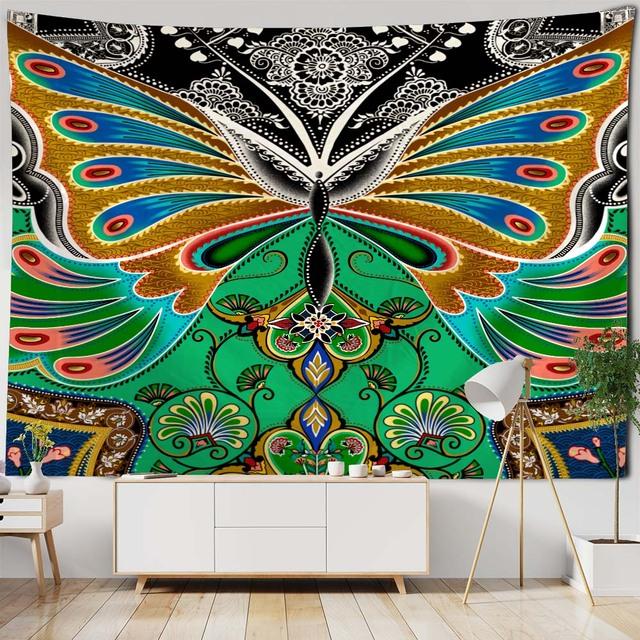 Психоделический гобелен с мандалой, геометрическое фрактальное искусство, настенный хиппи, богемный гобелен для украшения дома, гобелен для йоги, наматрасники