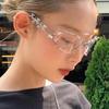 Fashion Rhinestone Glasses Women Men Oversized Cat Eye Glasses Metal Oversized Oval Shades Frame Vintage Bling Party Eyeglasses