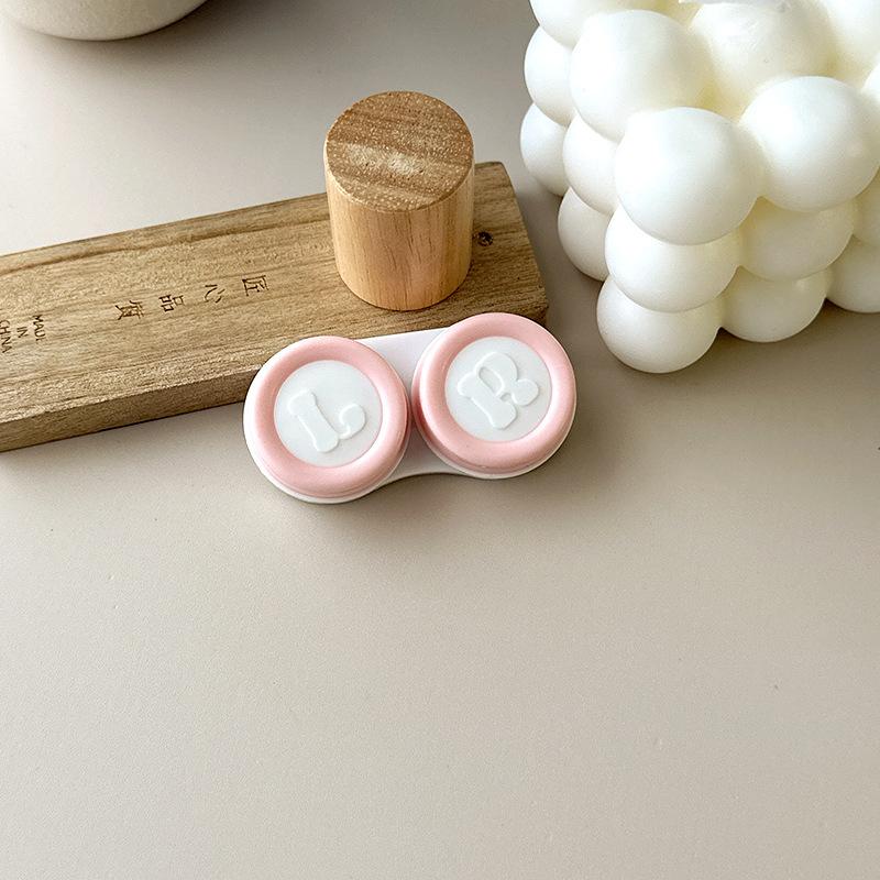 1pcs Cream Color Contact Lenses Box Travel Holder Container Soaking Contact Lens Box Mini Contact Lenses Case Accessories