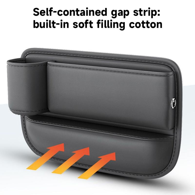 Car Seats Gap Storage Bag Car Seat Side Crevice Storage Box Gap Filler With Bottle Holder PU Leather