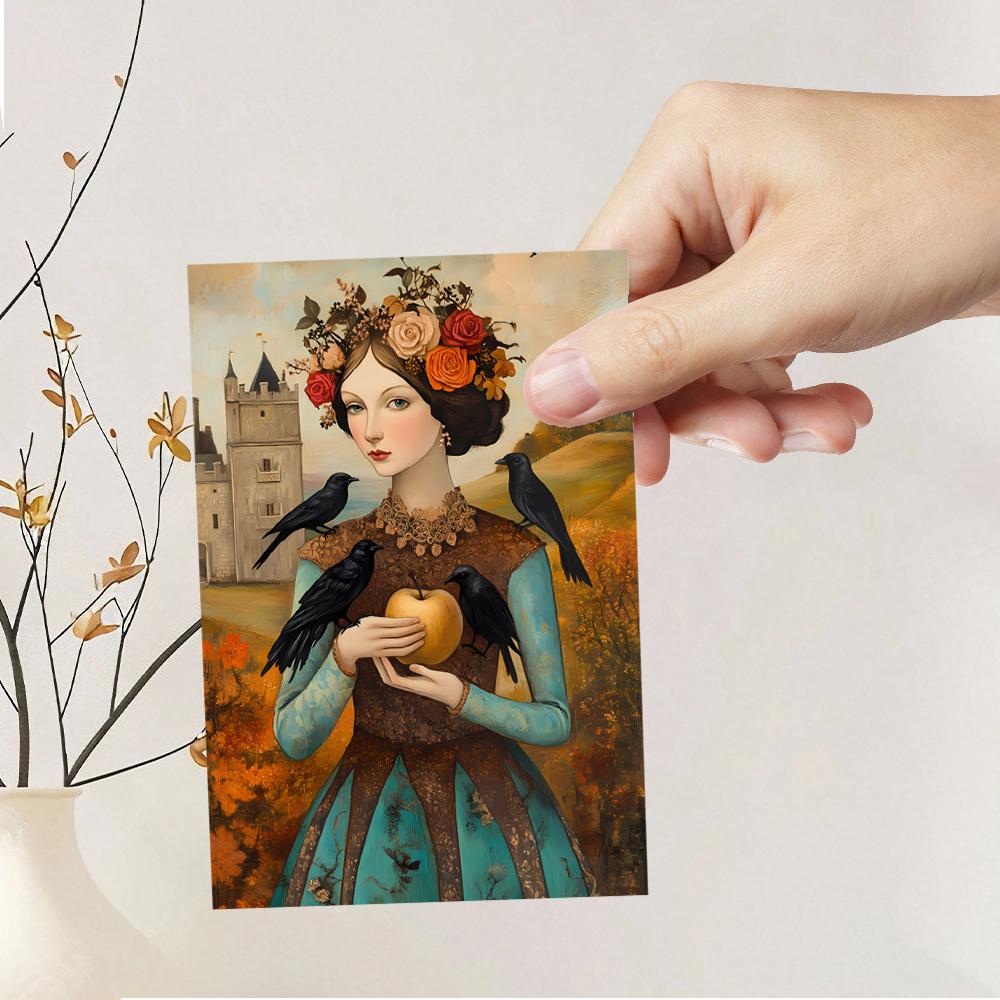 32 шт., винтажные средневековые открытки с женскими портретами, идеально подходят для подарков на день рождения/юбилей, подходят для коллекционирования, дарения и