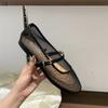 Сетчатые дышащие пряжка женские летние новые туфли Мэри Джейн на одной пряжке балетки с ремешком-одной полоской ретро мелкий вырез