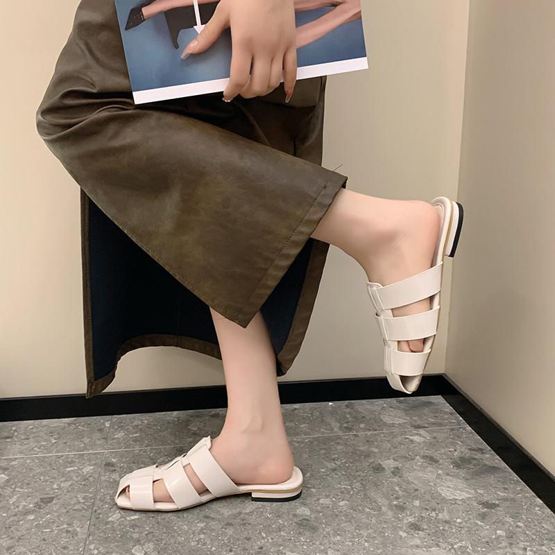 Fashion 2025 Mules for Woman Flat Heeled Casual Shoes Comfortable Outdoor Slippers Beach Shoes Sandals Soft Bottom mulles Mujer