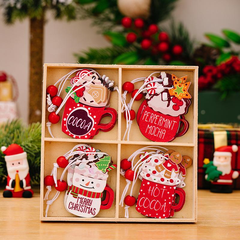 12Pcs Christmas Decoration New Year Gift Gnomes Pendants 2025 Christmas For Xmas Tree Wooden Hanging Ornaments