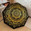 1pc Golden Mandala Pattern Umbrella with Plastic Handle,Suitable for All Seasons Home Travel Outdoor UmbrellaDD490