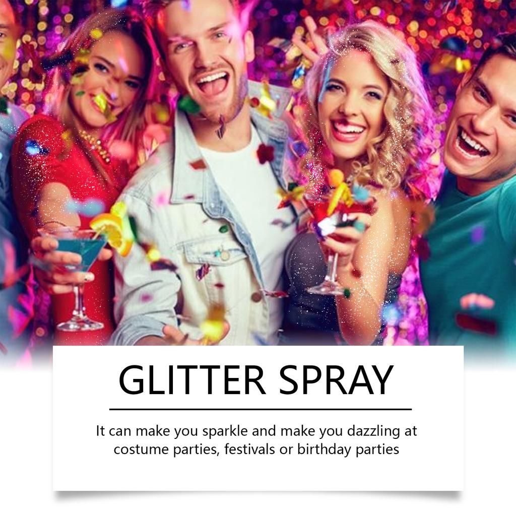 Shiny Glitter Spray Hair Body Highlight Shimmer Prom Festival Carnival Glitter Spray