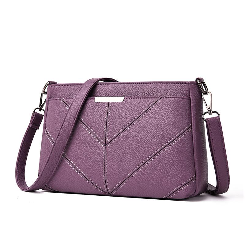 Mother Bag Female Bag Multi-layer Shoulder Bag Messenger Bag Simple PU Soft Leather Small Bag
