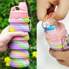Силиконовые складные бутылки для воды Leeseph, портативные складные спортивные чашки с карабином, герметичные для путешествий на открытом воздухе, 500 мл
