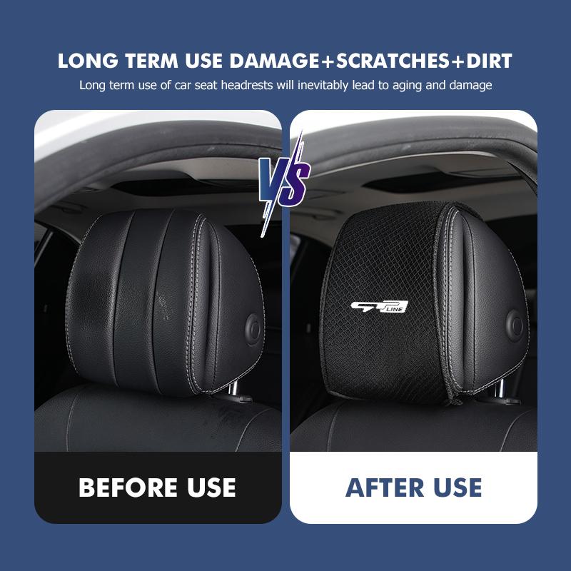 AANU1 Universal Car Seat Headrest Ice Silk Head Pillow Dustproof Cover For KIA gt gtline Xline ceed Forte RIO STINGER Seltos K3 K4