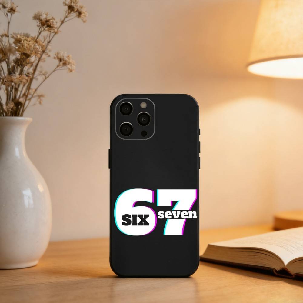 67 S-Six S-Seven Чехол для телефона для iPhone 17,16,15,14,13,12,11 Plus,Pro Max,XS,Мягкий силиконовый черный чехол