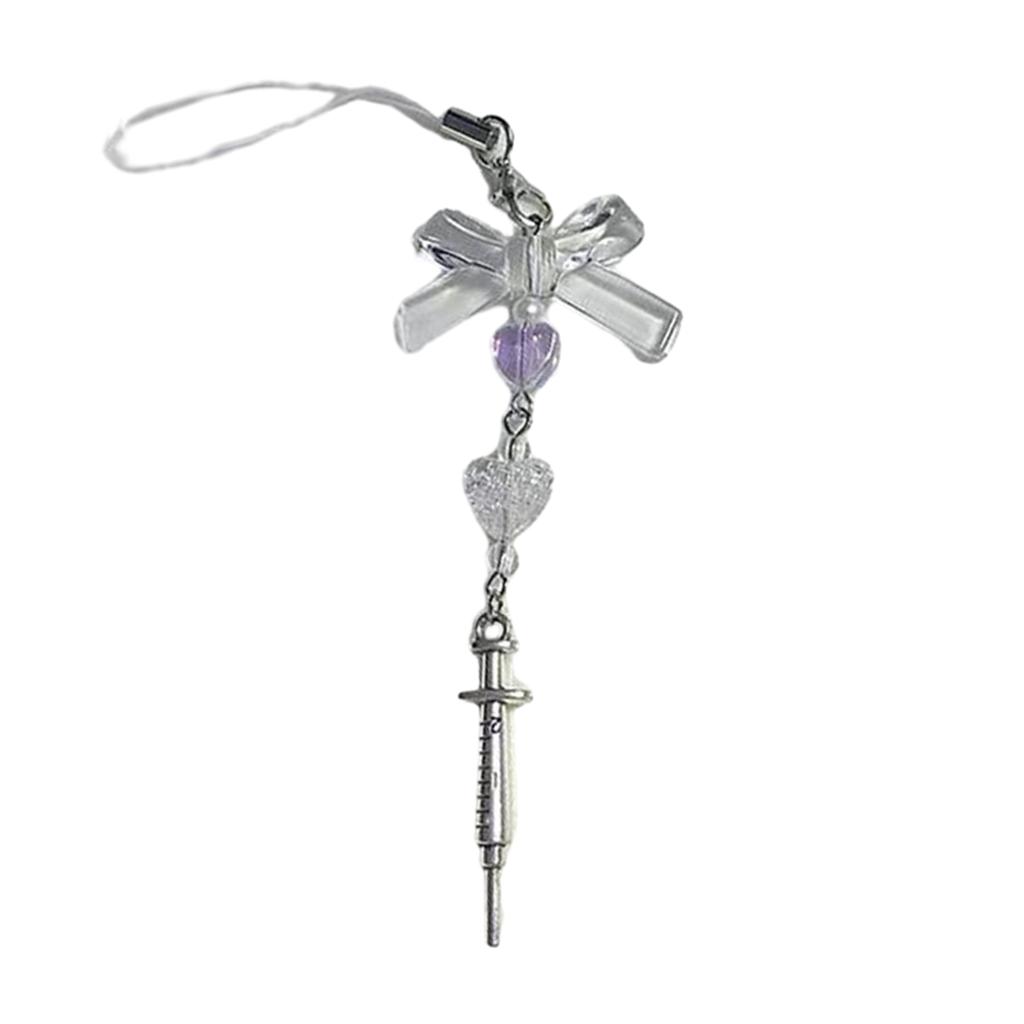 Sweet Heart Cross Bead Phone Charm Straps Car Keys Hanging Pendants Fashion Bag Decoration Lanyard Purse Accessories