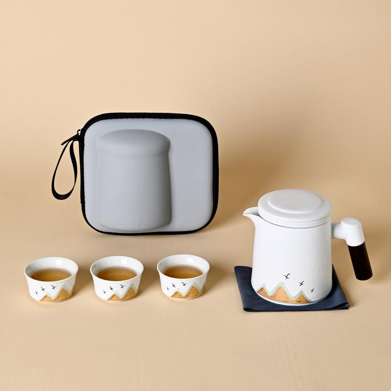 Tea set Kuaike cup travel portable outdoor ceramic teapot with lid filter company gift