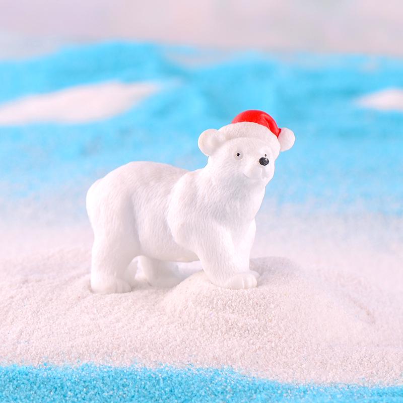 1/3pcs Miniature Christmas Polar Bear Figurines Garden Micro Snow Landscape DIY Accessories Home Decoration Desk Decoration