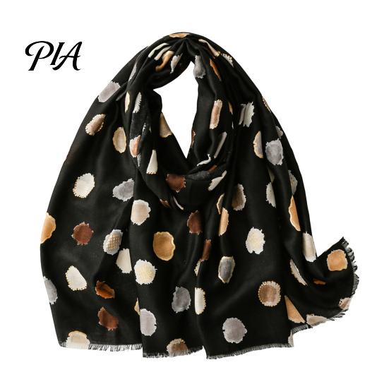 Soft Neck Scarf Polka Dot Silk for Women, Lightweight Tassel Shawl, Elegant Breathable Women Wrap Spring Summer Autumn Winter, Fashion Headwear