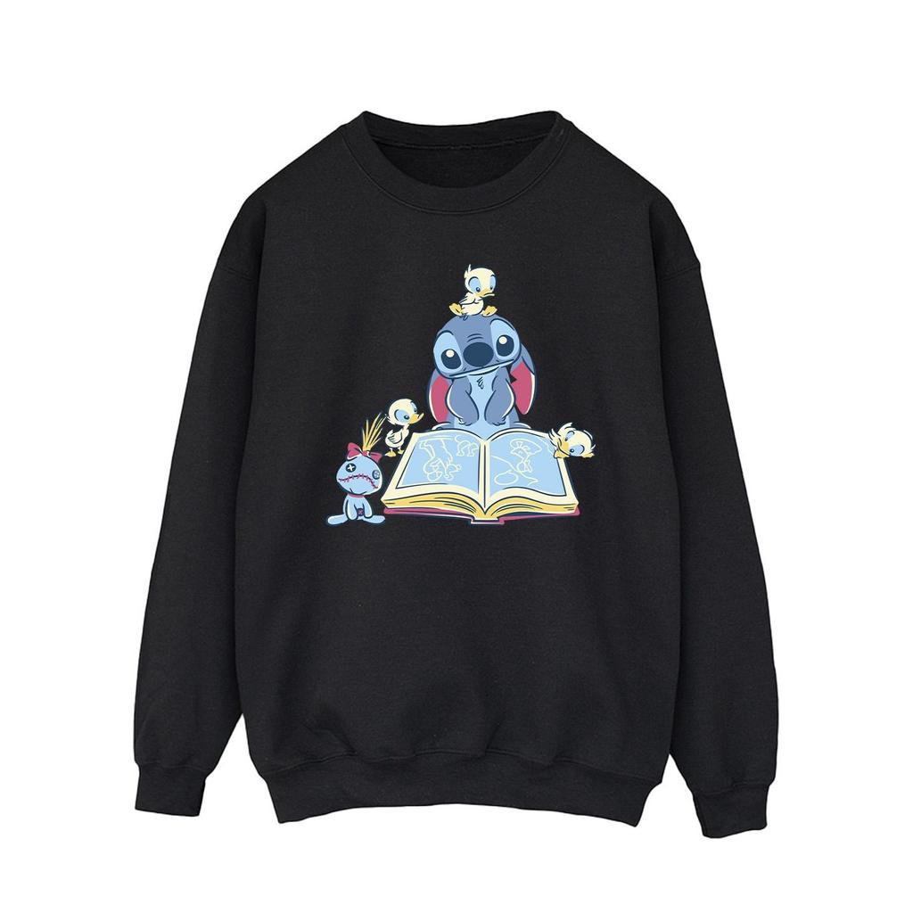 Disney Mens Lilo & Stitch Reading A Book Sweatshirt