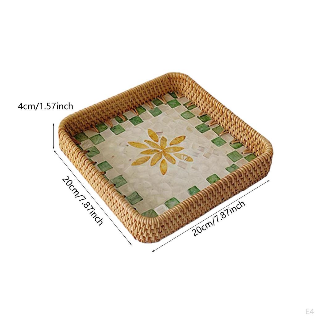 Корзина из ротанга, прямоугольный органайзер для хлеба, декоративный поднос, миска для подачи закусок на стол