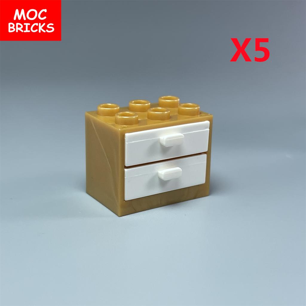Коробка-шкафчик для кубиков MOC Контейнер 2x3x2 Шкафы Собираемые Частицы 4532 4533 Городской Дом Строительные Кирпичики Детали