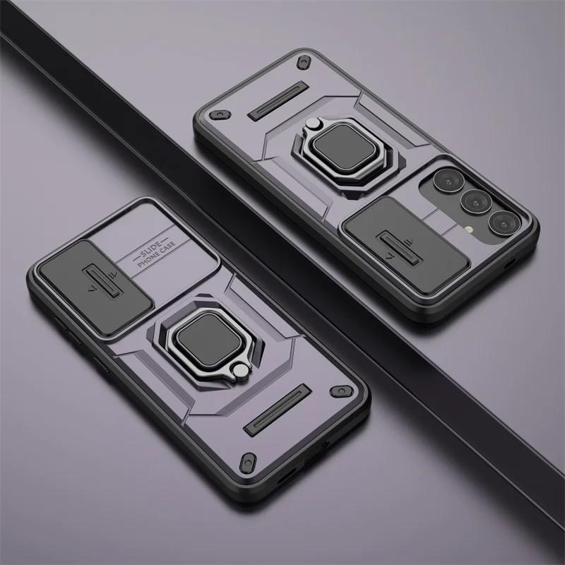 Чехол Armor для Samsung Galaxy S24 FE Ultra S23 Plus A15 A25 A35 A55 5G защитный чехол кольцо подставка держатель чехол Fundas Capa