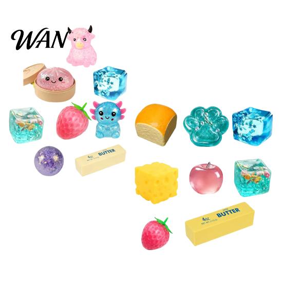 Durable Stress Reliever 8Pcs Sugar Squeeze Toys, Soft TPR Relief Fidget Sensory Toy for Adults, Anxiety Calming Party Gift Ball
