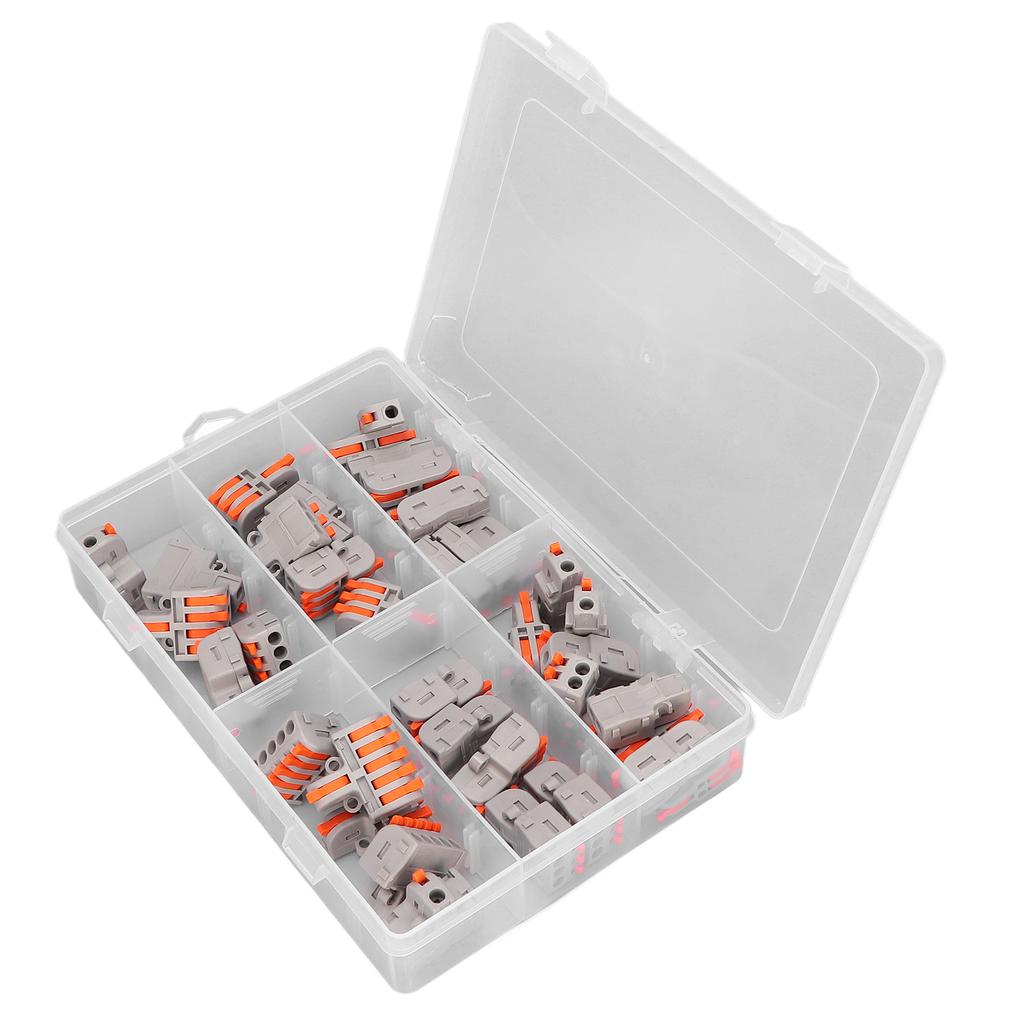 40Pcs Wire Conductor Connector Lever Splicing Terminal Set Kit for Socket Vehicle