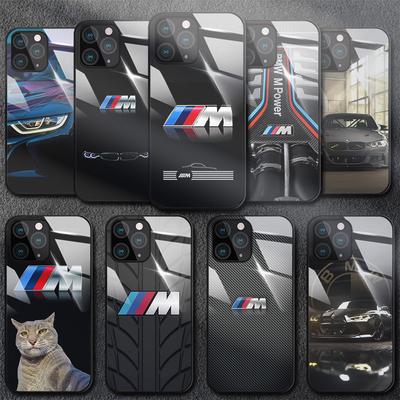 Роскошный автомобильный чехол BMW-M для iPhone Samsung Galaxy Redmi Note S 17 16 15 14 13 20 24 25 54 Pro Max Ultra Fe Air Закаленное стекло